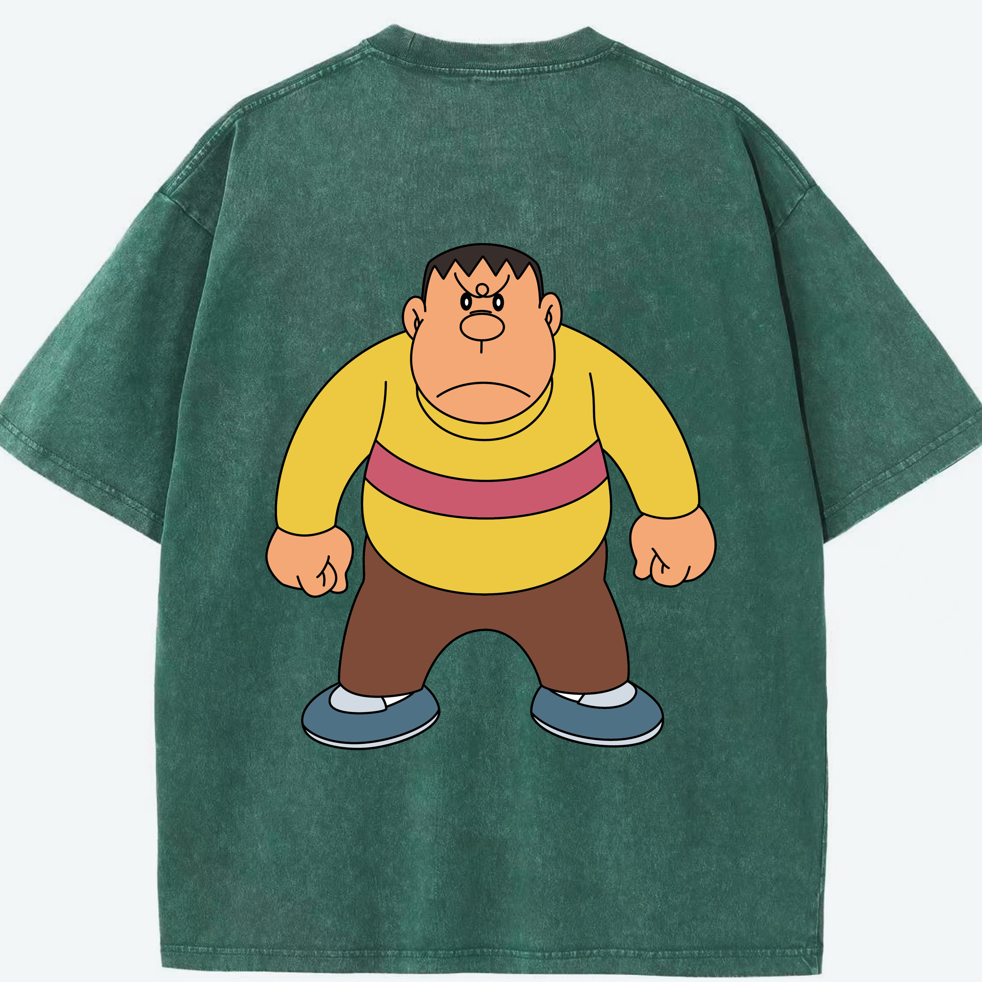 （画像用） ドラえもん 剛田武 Doraemon Gouta Takeshi 綿100% ヴィンテージ風 半袖Tシャツ（背面プリント）
